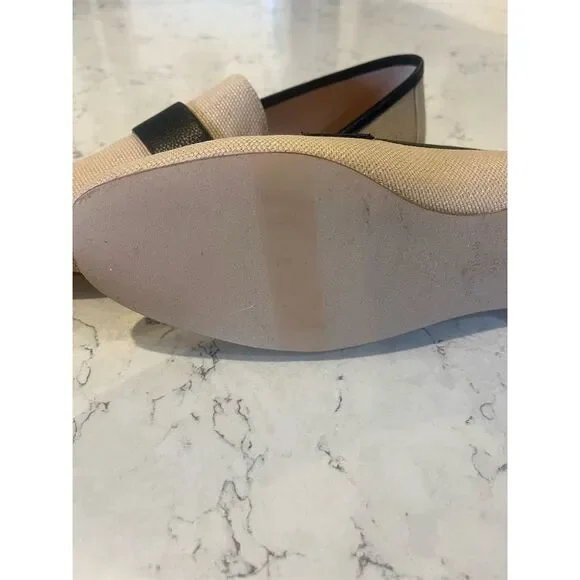 Kate Spade Women's Neutral Loafers Size 9B Raffia Straw Flats